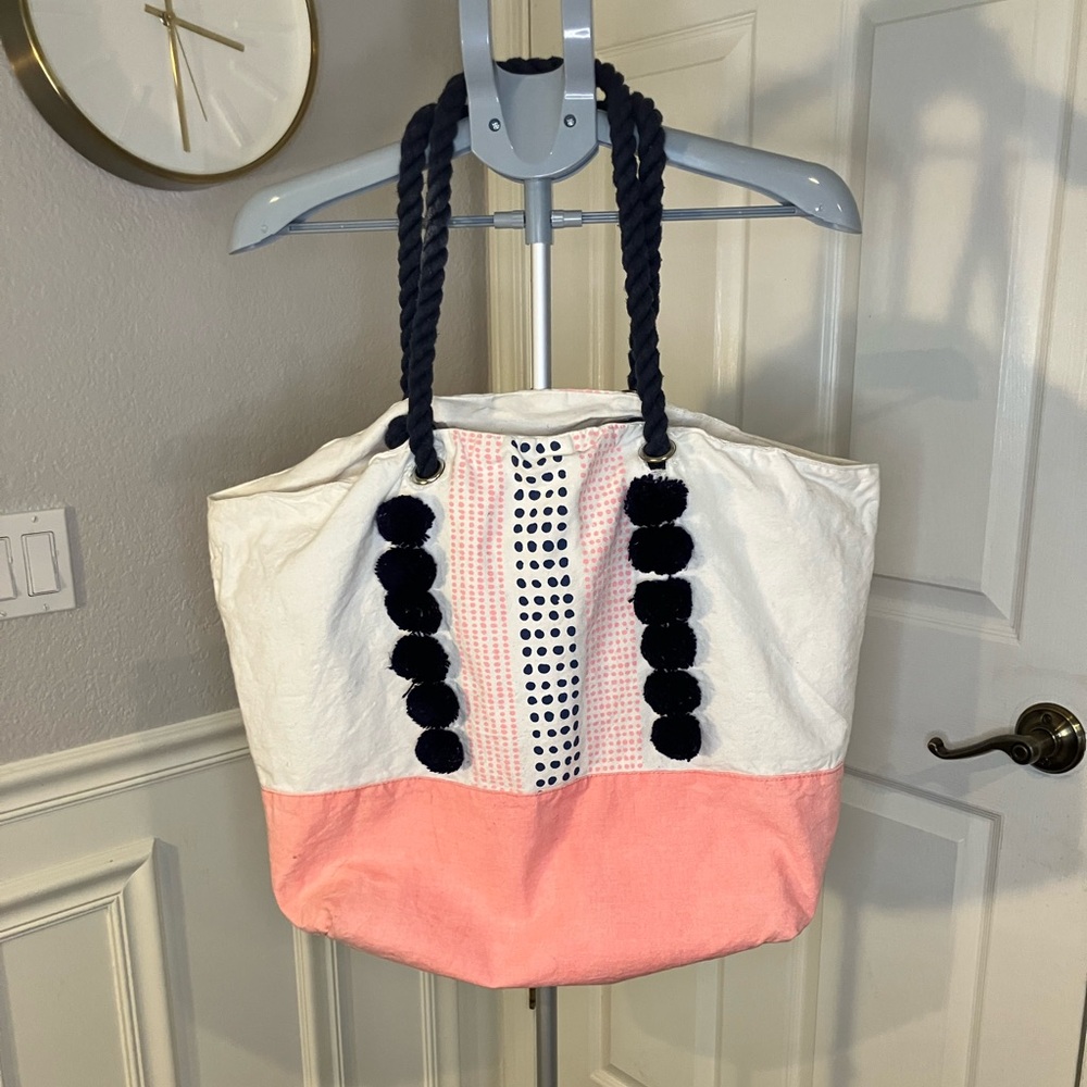 Stylish Pink and White Tote Bag